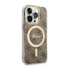Guess 4G MagSafe - Etui iPhone 14 Pro (Brązowy) (GUHMP14LH4STW)