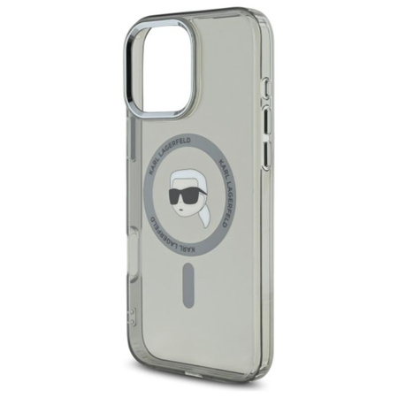 Karl Lagerfeld IML Metal Karl Head MagSafe - Etui iPhone 16 Pro Max (czarny) (KLHMP16XHLSKIK)