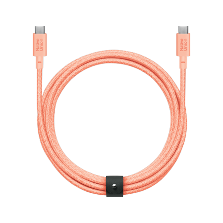 Native Union Belt Cable XL 100W - kabel USB-C - USB-C, 3 m (apricot) (BELT-XL-C-APR-3-NP)