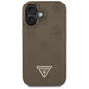 Guess Grained Hot Stamp Peony Triangle Logo MagSafe - Etui do iPhone 16 (brązowy) (GUHMP16SPGBTMW)