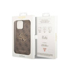 Guess 4G Big Metal Logo - Etui iPhone 15 Pro (brązowy) (GUHCP15L4GMGBR)