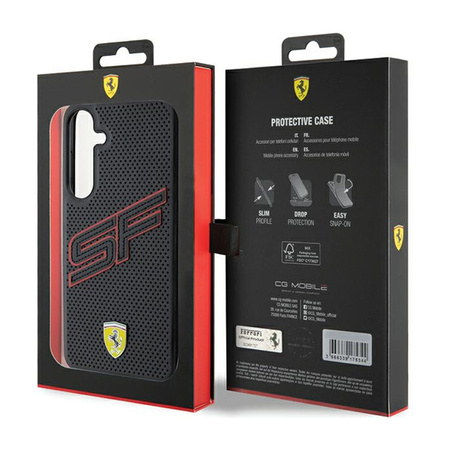 Ferrari Big SF Perforated - Etui Samsung Galaxy S24 (czarny) (FEHCS24SPINK)
