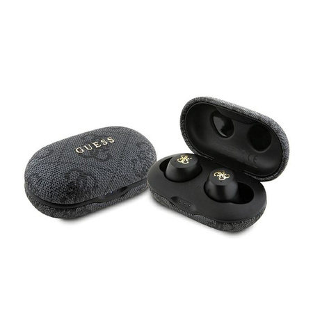 Guess 4G Metal Logo - Słuchawki Bluetooth TWS ENC + etui ładujące (czarny) (GUTWSP4EGK)