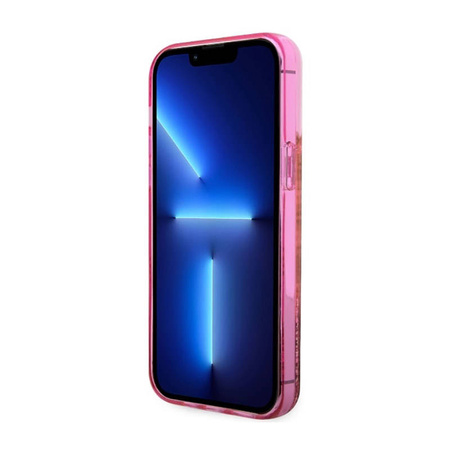 Guess Liquid Glitter Transculent 4G - Etui iPhone 14 Pro Max (Różowy) (GUHCP14XLC4PSGP)