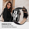 Crong Noble Band - Pasek z naturalnej skóry do Apple Watch 44/45/46/49 mm (Black Noir) (CRG-44NOB-BLK)