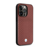 BMW Leather Diamond Pattern MagSafe - Etui iPhone 14 Pro (burgundowy) (BMHMP14L22RFGR)