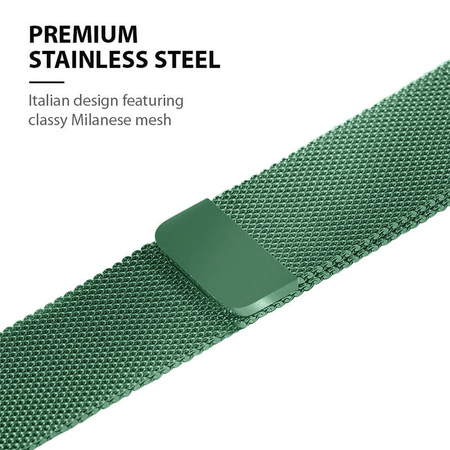 Crong Milano Steel – Pasek ze stali nierdzewnej do Apple Watch 44/45/46/49 mm (zielony) (CRG-44MST-GRN)