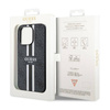 Guess 4G Printed Stripes MagSafe - Etui iPhone 14 Pro (Czarny) (GUHMP14LP4RPSK)