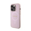 Guess Saffiano MagSafe - Etui iPhone 15 Pro (różowy) (GUHMP15LPSAHMCP)