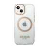 Guess Metal Outline Magsafe - Etui iPhone 14 Plus (przezroczysty / złoty) (GUHMP14MHTRMD)