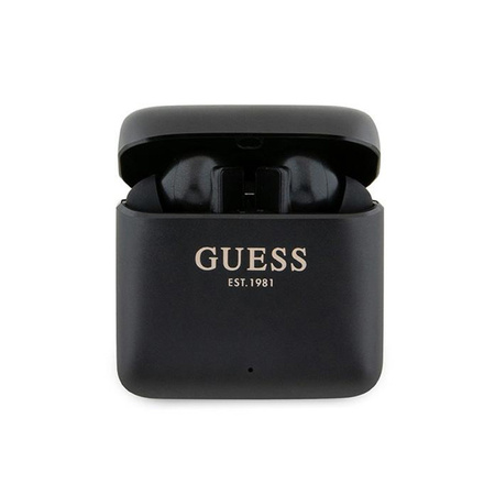 Guess Printed Logo - Słuchawki Bluetooth TWS + etui ładujące (czarny) (GUTWSSU20ALEGK)