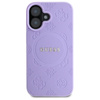 Guess Saffiano Peony Classic Logo MagSafe - Etui iPhone 16 (fioletowy) (GUHMP16SPSAPSMEU)