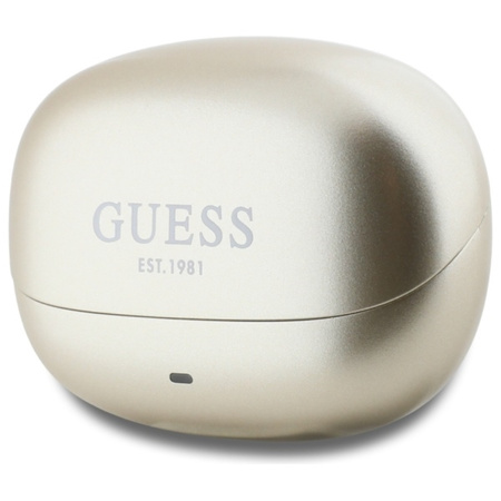 Guess Capsule Printed Logo - Słuchawki Bluetooth TWS ANC & ENC + etui ładujące (złoty) (GUTWST88MCTGD)