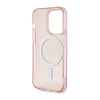 Guess Glitter Gold MagSafe - Etui iPhone 14 Pro (Różowy) (GUHMP14LHCMCGP)