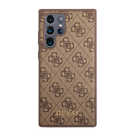 Guess 4G Metal Logo - Etui Samsung Galaxy S23 Ultra (brązowy) (GUHCS23LG4GFBR)