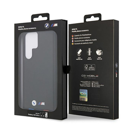 BMW Leather Hot Stamp Tricolor - Etui Samsung Galaxy S23 Ultra (czarny) (BMHCS23L22PTDK)