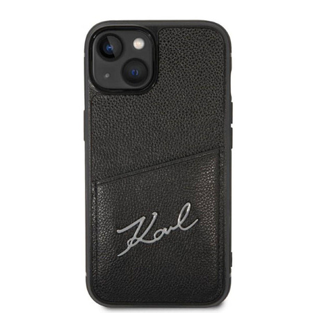Karl Lagerfeld Signature Logo Cardslot - Etui iPhone 14 Plus (czarny) (KLHCP14MCSSK)