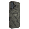 Guess 4G Ring Classic Logo MagSafe - Etui iPhone 16 Plus (brązowy) (GUHMP16MG4GFRW)