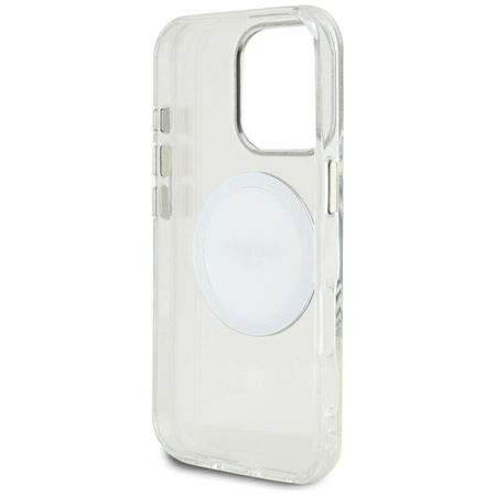 Guess IML Metal Colored Circle Classic Logo MagSafe - Etui do iPhone 16 Pro Max (biały) (GUHMP16XHTDRCEDH)