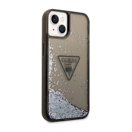 Guess Liquid Glitter Triangle Logo Case – Etui iPhone 14 Plus (czarny) (GUHCP14MLFCTPK)