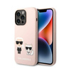 Karl Lagerfeld Liquid Silicone Karl & Choupette MagSafe - Etui iPhone 14 Pro (różowy) (KLHMP14LSSKCI)