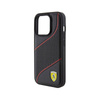 Ferrari Perforated Waves Metal Logo - Etui iPhone 15 Pro (czarny) (FEHCP15LPWAK)