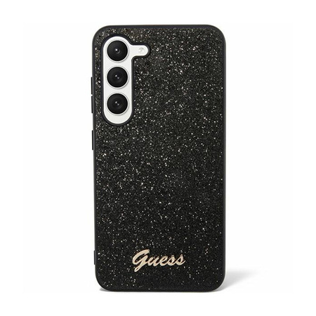 Guess Glitter Flakes Metal Logo Case - Etui Samsung Galaxy S24 (czarny) (GUHCS24SHGGSHK)