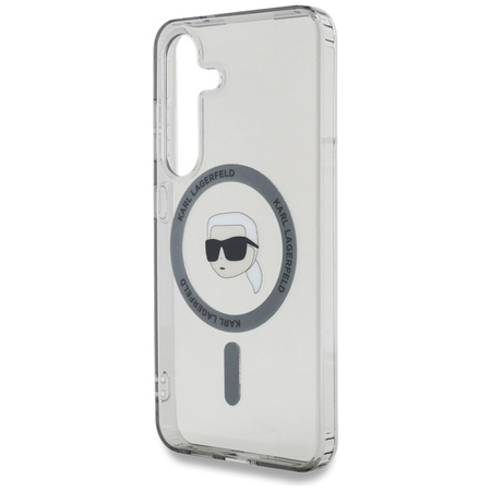 Karl Lagerfeld Button Karl Head Printed Logo MagSafe - Etui Samsung Galaxy S25 (czarny) (KLHMS25SHLSKIK)