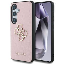 Guess Grained Big 4G Logo Small Classic Logo - Etui do Samsung Galaxy S25+ (różowy) (GUHCS25MPGT4MBP)