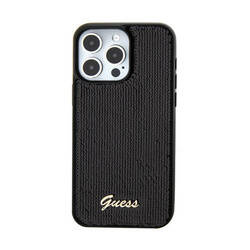 Guess Sequin Script Metal - Etui iPhone 15 (czarny) (GUHCP15SPSFDGSK)