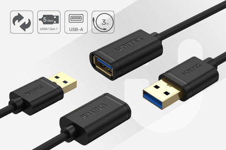 Unitek przewód przedłużacz USB 3.1 gen 1 AM-AF 3M (Y-C4030GBK)