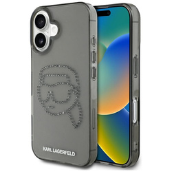 Karl Lagerfeld IML Rhinestones Karl Head - Etui do iPhone 16 (czarny) (KLHCP16SHKHDCELK)