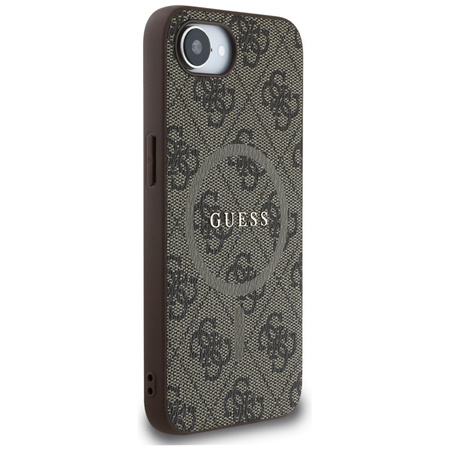 Guess 4G Ring Classic Logo MagSafe - Etui do iPhone 16e (brązowy) (GUHMPSE4G4GFRW)