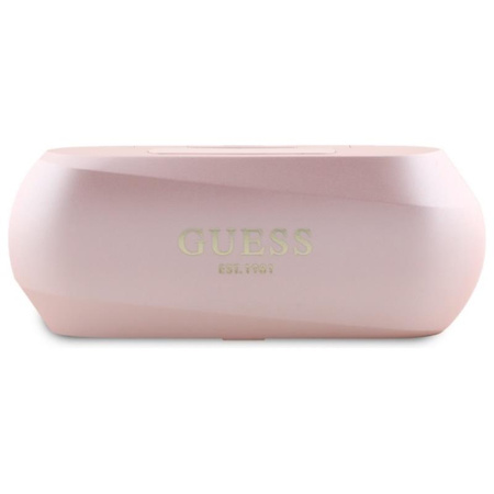 Guess Elongated Metalic Printed Logo - Słuchawki Bluetooth TWS + etui ładujące (różowy) (GUTWSC2MCDSP)