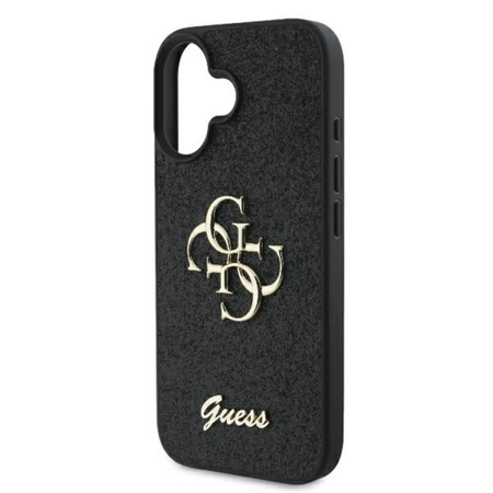 Guess Fixed Glitter Big 4G - Etui iPhone 16 Plus (czarny) (GUHCP16MHG4SGK)