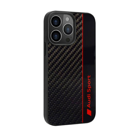 Audi Carbon Fiber Stripe - Etui iPhone 13 Pro Max (Czarny) (AUS-TPUPCIP13PM-R8/D1-BK)