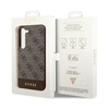 Guess 4G Bottom Stripe Metal Logo Collection - Etui Samsung Galaxy S24+ (brązowy) (GUHCS24MG4GLBR)