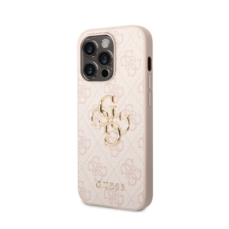 Guess 4G Big Metal Logo - Etui iPhone 15 Pro (różowy) (GUHCP15L4GMGPI)