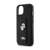 Karl Lagerfeld Gripstand Saffiano Karl & Choupette Pins - Etui iPhone 15 Plus (czarny) (KLHCP15MGSAKCPK)