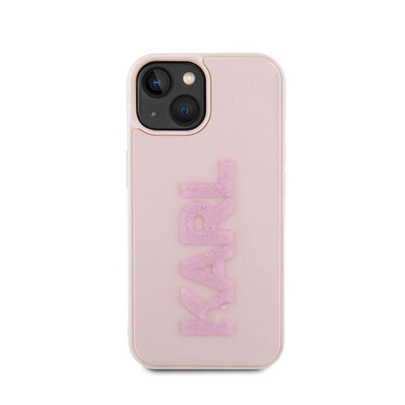 Karl Lagerfeld 3D Rubber Glitter Logo - Etui iPhone 15 Plus (różowy) (KLHCP15M3DMBKCP)