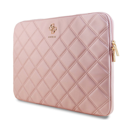 Guess Quilted 4G Sleeve - Etui na notebooka 15" / 16" (różowy) (GUCS16ZPSQSSGP)