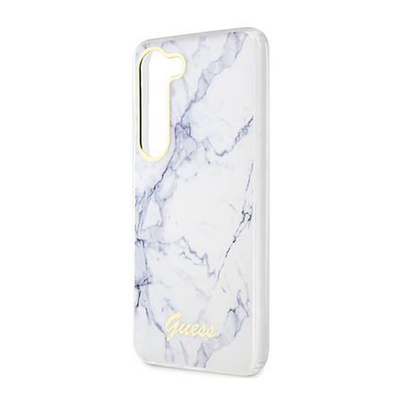 Guess Marble Collection - Etui Samsung Galaxy S23 (biały) (GUHCS23SPCUMAH)