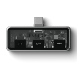 Satechi Mobile XR Hub with Audio - mobilny adapter USB-C (1x USB-C 100W PD; 2.0 data i audio, 1x USB-C DP 1.4 4K@60Hz; 3.0 10 Gbps, 1x 3.5mm audio in/out) (space gray) (ST-HXRAJM)