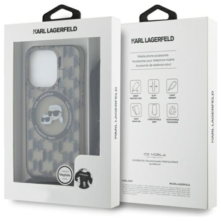 Karl Lagerfeld IML Crossbody Monogram Karl & Choupette Head MagSafe - Etui iPhone 16 Pro (czarny) (KLHMP16LHCKCKLCK)