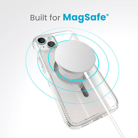 Speck Gemshell Grip + MagSafe - Etui do iPhone 15 Plus / iPhone 14 Plus (Clear / Chrome Finish) (150512-3223)