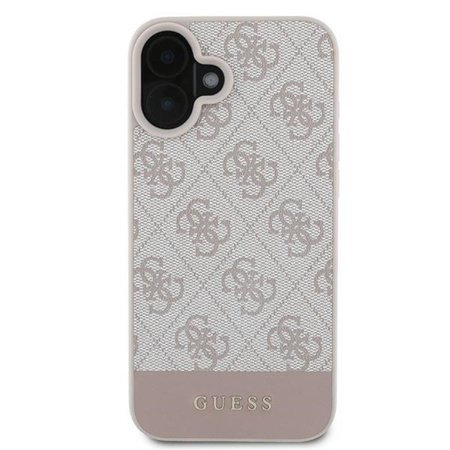 Guess 4G Bottom Stripe - Etui iPhone 16 Plus (różowy) (GUHCP16MG4GLPI)