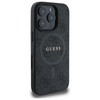 Guess 4G Ring Classic Logo MagSafe - Etui iPhone 16 Pro Max (czarny) (GUHMP16XG4GFRK)