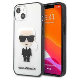 Karl Lagerfeld Ikonik Karl - Etui iPhone 13 mini (przezroczysty / czarna ramka) (KLHCP13SHIKCK)