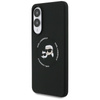 Karl Lagerfeld Silicone Double Heads And Circle MagSafe - Etui Samsung Galaxy S25 Edge (czarny) (KLHMS25ESKCHTCK)