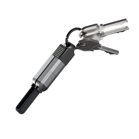 Statik HexCharge - uniwersalny kabel 4w1 z trzema wymiennymi wtyczkami magnetycznymi 15cm, w nylonowym oplocie (USB-C, lightning, USB-A) (black) (PUP-0530-BLK)